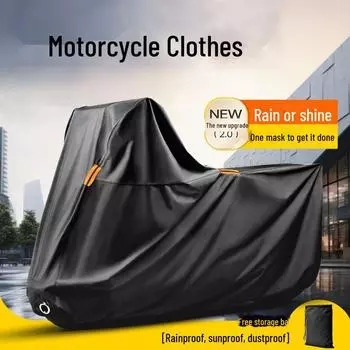 Водонепроницаемый чехол для мотоцикла 210D с серебристым покрытием, идеально подходит для использования на открытом воздухе, электромобилей, велосипедов, защиты от солнца, пыли. Flocking aluminum foil S