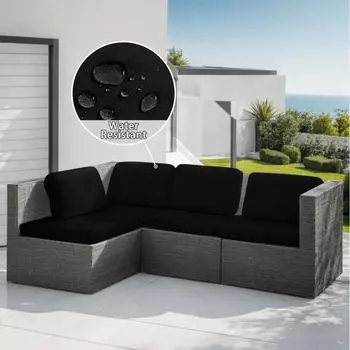 Водонепроницаемый чехол для патио, квадратный чехол для дивана, чехлы для подушек, чехлы для садовых ротанговых стульев, чехлы для секционных диванов, защита для мебели Back cover чёрный