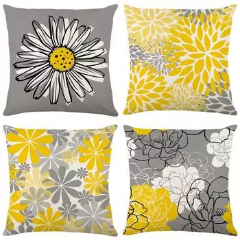 Водонепроницаемый чехол для подушки с цветочным принтом для садовой мебели, сиденья, скамейки 45x45 см A-1PCS