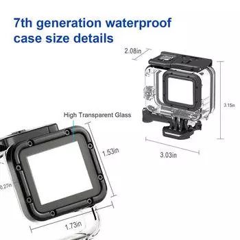 Водонепроницаемый чехол для подводного погружения для Go Pro GoPro 5 6 7 Hero, черный защитный чехол, крепление для корпуса с фильтром