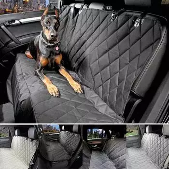 Водонепроницаемый чехол для сиденья для гамака для домашних животных Нескользящее заднее сиденье для собак чёрный