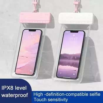 Водонепроницаемый чехол для телефона, прозрачный, с хорошей герметичностью, регулируемый ремешок, универсальный дизайн с сенсорным экраном, водонепроницаемые принадлежности для дайвинга под водой, IPX8