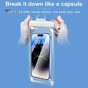 Водонепроницаемый чехол для телефона с ремешком и сенсорным экраном. Прозрачный герметичный универсальный чехол для пляжного каякинга и плавания. Плавающий защитный чехол для мобильного телефона. чёрный