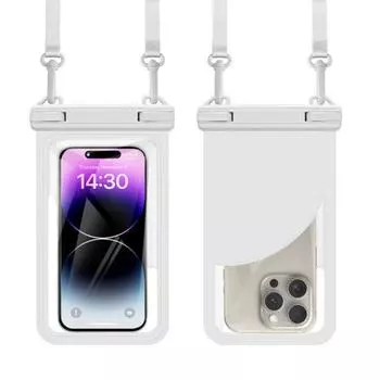 Водонепроницаемый чехол для телефона с ремешком и сенсорным экраном. Прозрачный герметичный плавающий плавающий чехол для каякинга и плавания. Универсальный защитный чехол для мобильного телефона 5–7,4 дюйма. чёрный