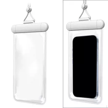 Водонепроницаемый чехол для телефона, защитный чехол для сухой сумки с регулируемым сенсорным ремешком белый