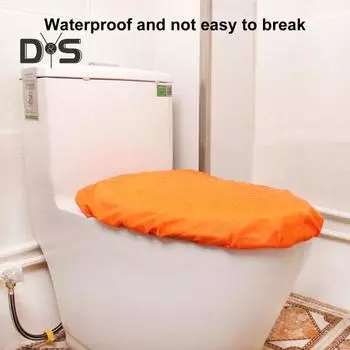 Водонепроницаемый чехол для унитаза с эластичной отделкой, износостойкий защитный чехол для сиденья унитаза, универсальный чехол для унитаза, аксессуар для ванной комнаты темно-оранжевого