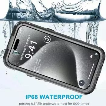Водонепроницаемый чехол IP68 для iPhone 16 15 14 Plus 13 Pro Max, противоударный, защита от песка, защитный экран For iPhone 13 чёрный