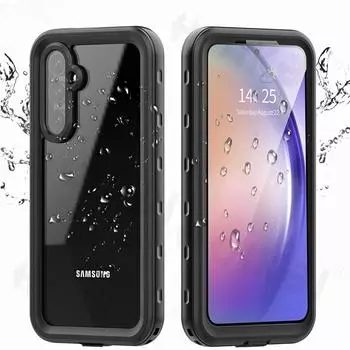 Водонепроницаемый чехол IP68 для Samsung Galaxy A54 5G A33 A13 A52 A04S A14 S23 Ультра противоударные сертифицированные защитные чехлы для всего тела Samsung S10 чёрный