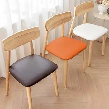 Водонепроницаемый чехол на подушку для стула, сплошной цвет, приятный для кожи, износостойкий, маслостойкий, универсальный, простой в установке, чехол для обеденного стула серый