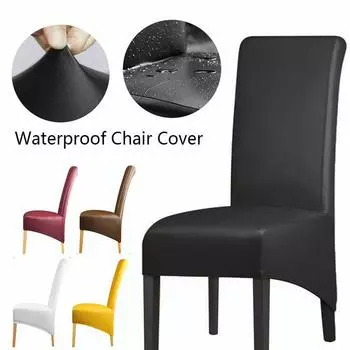 Водонепроницаемый чехол на стул XL из искусственной кожи, тканевые чехлы на стулья, защита для высоких стульев чёрный