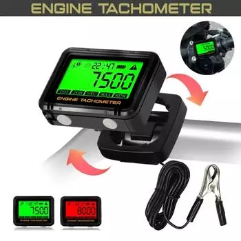 Водонепроницаемый цифровой тахометр двигателя мотоцикла многофункциональный тахометр счетчик моточасов датчик оборотов SVC TOT JOB большой экран часы дисплей для лодки мотоцикл с зажимом