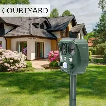 Водонепроницаемый датчик движения ультразвуковой отпугиватель животных на солнечной энергии для летучей мыши, белки, енота, скунса в саду, на открытом воздухе и во дворе