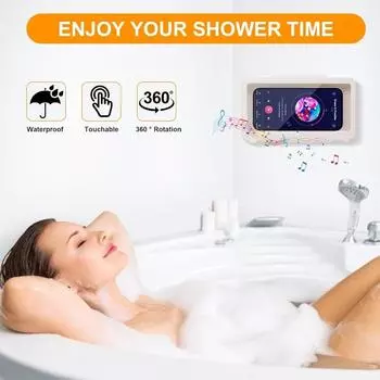 Водонепроницаемый держатель для телефона для душа, вращающийся на 360°, держатель для телефона для душа, чехол для телефона в ванной, настенное крепление для ванны, регулируемый держатель для телефона Plastic