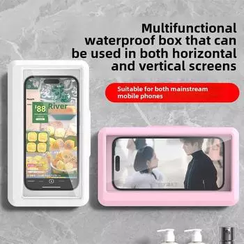 Водонепроницаемый держатель для телефона в ванную комнату – сенсорный экран, крепление без сверления для ванной или кухни Classic Removable + Fixed