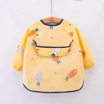 Водонепроницаемый детский фартук с изображением животных из мультфильмов для младенцев, длинный рукав, детский шарф для кормления, фартук, халат, бандана, нагрудники, салфетка для отрыжки