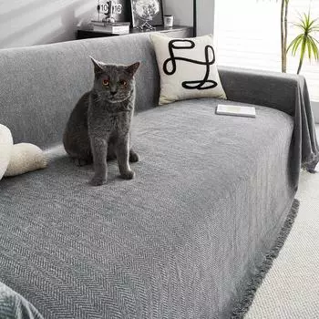 Водонепроницаемый диван-полотенце из синели, универсальное покрывало для украшения, универсальное всесезонное одеяло для дивана, однотонное кремовое стильное одеяло 70x70