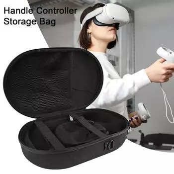 Водонепроницаемый дорожный чехол из ЭВА Защитная сумка через плечо Регулируемый плечевой ремень Противоударная сумка для переноски с защитой от царапин для очков Meta Quest 3 VR чёрный