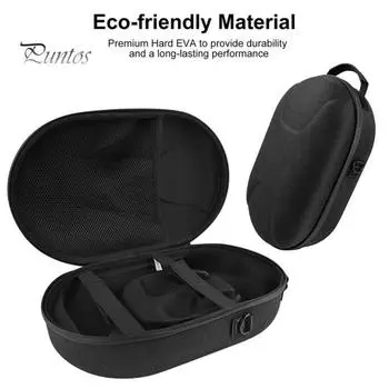 Водонепроницаемый дорожный чехол из ЭВА, защитная сумка на плечо, регулируемый плечевой ремень, противоударная сумка для переноски с защитой от царапин для Meta Quest 3 VR чёрный