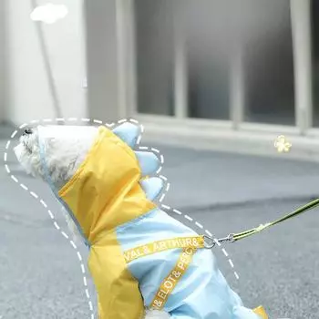 Водонепроницаемый дождевик для собак мелких и средних пород - Четвероногий дизайн для летних дождливых дней. Идеально подходит для щенков, тедди и бишонов. XS: Back length 24cm (2-3 pounds)