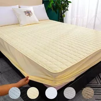 Водонепроницаемый двойной наматрасник Защитная простыня Стеганая стеганая простыня 90x200cm коричневый