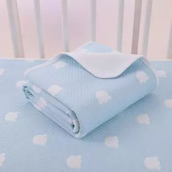 Водонепроницаемый дышащий детский хлопковый подгузник - моющийся, герметичный, большой матрас для кормления грудью 50*70 синий