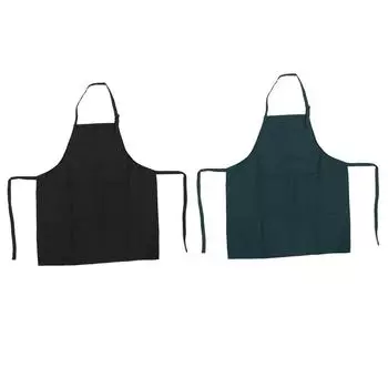 Водонепроницаемый фартук для дизайна ногтей, фартук чистого цвета, унисекс, кухонный фартук с регулируемым шейным ремешком Black
