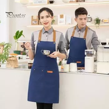 Водонепроницаемый фартук для мужчин и женщин, регулируемая длина, завязывающийся на талии, многокарманный фартук для кухни, гриля, ресторана, бара, кафе, салона красоты, маникюрной студии, униформа темный кофе