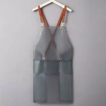 Водонепроницаемый фартук из ТПУ, маслостойкий фартук для приготовления пищи, рабочая одежда, кухонный фартук, кухня чёрный