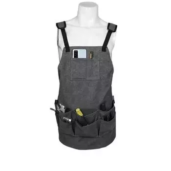 Водонепроницаемый фартук мужской женский джинсовый холщовый фартук с карманами повара для выпечки кухня кулинария барбекю двойной карман фартук простые фартуки официанта One Size коричневый