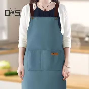 Водонепроницаемый фартук с большим карманом, маслостойкий, пыленепроницаемый, кухонный фартук с регулируемым ремешком, универсальный поварской фартук для мясников и маляров розовый