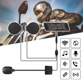 Водонепроницаемый FM-плеер, динамик, стереогарнитура для мотоциклетного шлема с защитой от помех, беспроводная связь M7 BT 5.0, переговорное устройство