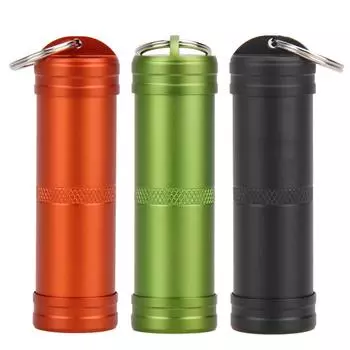 Водонепроницаемый футляр из алюминиевого сплава, бутылочка с лекарствами для оказания первой помощи и кольцом для ключей, AU чёрный