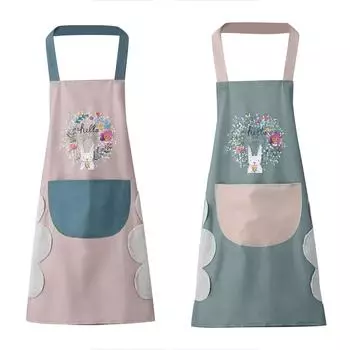 Водонепроницаемый грязезащитный коралловый бархатный фартук-полотенце венок кухонный фартук подвесной шейный фартук One Size