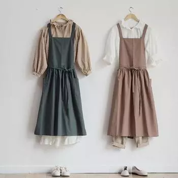 Водонепроницаемый хлопковый фартук, стильный и удобный дизайн, устойчивый к пятнам фартук, кухонные принадлежности, принадлежности для выпечки синий