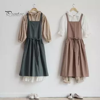 Водонепроницаемый хлопковый фартук, стильный и удобный дизайн, устойчивый к пятнам фартук, кухонные принадлежности, принадлежности для выпечки синий