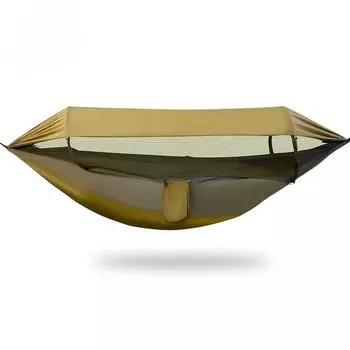 Водонепроницаемый и прочный нейлоновый гамак для улицы, оборудование для кемпинга, утолщенный гамак с противомоскитной сеткой зелёный