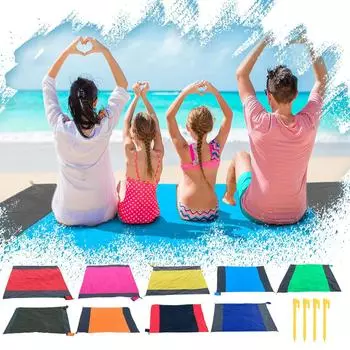 Водонепроницаемый и удобный складной двухцветный коврик для пикника на открытом воздухе, кемпинг, водонепроницаемый и удобный коврик для пикника, карманный пляжный коврик в клетку из полиэстера One Size