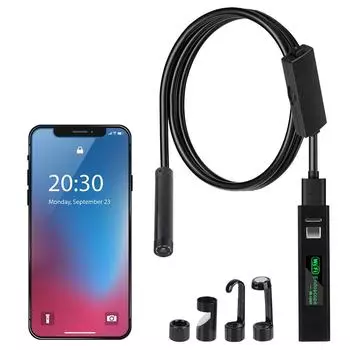 Водонепроницаемый IP68 8MM Mini Lens для iPhone, Android, телефонов, ПК, промышленный Wi-Fi, эндоскопическая камера 1200P USB, автомобильный инспекционный бороскоп 5.0MP YPC110
