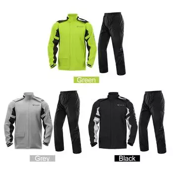 Водонепроницаемый комплект из брюк-дождевиков с невидимым чехлом для обуви, непромокаемый костюм для езды на мотоцикле 3XL зелёный