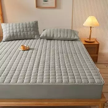 Водонепроницаемый комплект постельного белья из 3 предметов с тиснением, хлопковая простыня и наволочка, антиклещ, антибактериальный чехол для матраса 90x190x30cm