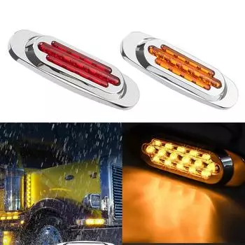 Водонепроницаемый контурный фонарь, красный, желтый, автомобильный указатель поворота, 12 В/24 В, 16 светодиодных вспышек, угловые боковые габаритные огни для грузовика, прицепа, фургона, автобуса жёлтый