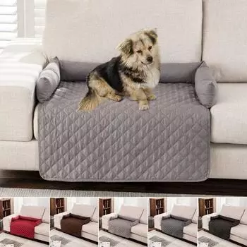 Водонепроницаемый коврик для дивана для домашних животных, съемный моющийся чехол, одеяло для домашних животных, теплый чехол для дивана для дома 75x75cm/29.53x29.53in светло-серый