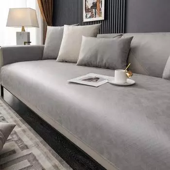 Водонепроницаемый коврик для дивана с защитой от царапин от кошек, всесезонный универсальный антипригарный чехол для дивана из меха 70x70cm серый