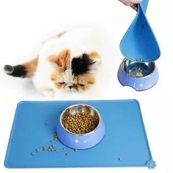 Водонепроницаемый коврик для домашних животных для собак и кошек, силиконовый коврик для корма для домашних животных, миска для питья для домашних животных розовый