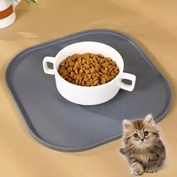 Водонепроницаемый коврик для домашних животных, силиконовый коврик для миски для кошек, коврик для корма для домашних животных, кошек, собак, щенков S кофейный