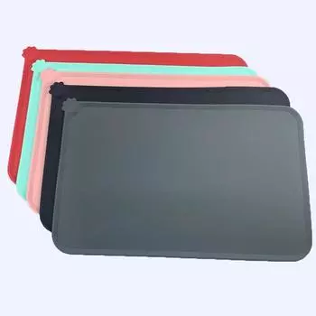 Водонепроницаемый коврик для домашних животных, собак и кошек, однотонный силиконовый коврик для корма для домашних животных, миска для питья, коврик для кормления собак, легко моющийся светло-зеленый