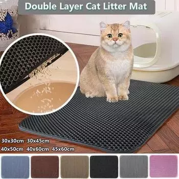Водонепроницаемый коврик для кошачьего туалета, двухслойный коврик из ЭВА, ловушка для кошачьего туалета, коврик для чистки кошачьего туалета, товары для кошек, аксессуары XS