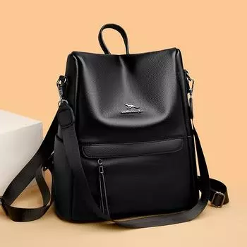 Водонепроницаемый кожаный рюкзак для женщин, рюкзаки с защитой от краж, сумки через плечо для девочек-подростков, вместительная дорожная школьная сумка