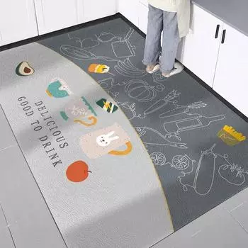 Водонепроницаемый кухонный ковер, нескользящий, безмасляный, напольный коврик, большой коврик, ковры для дома, интерьер, ПВХ, кожа, декор, минималистский 50x80cm