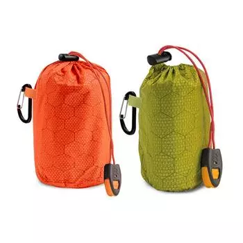 Водонепроницаемый легкий тепловой аварийный спальный мешок Bivy Sack Survival Blanket Bags для кемпинга, пешего туризма, активного отдыха на свежем воздухе зелёный